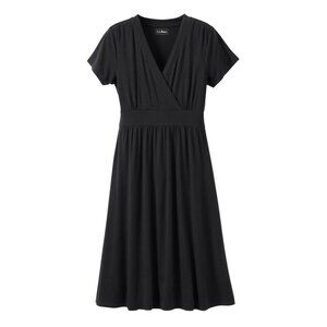 LL Bean Women's Black Summer Knit Dress Size Medium Petite NWT‎